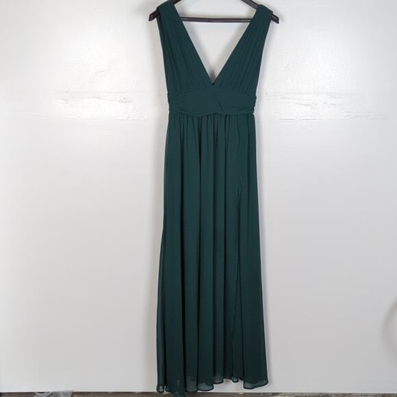 Lulu's Plunging V-neck Full Length Dress - Picture 1 of 12